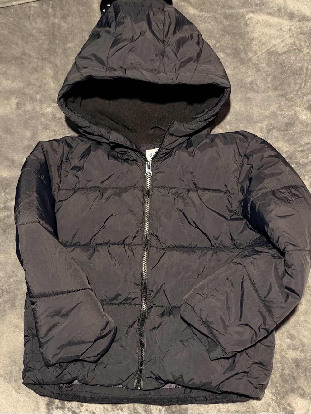 Old Navy Kids Black Hooded Puffer Jacket